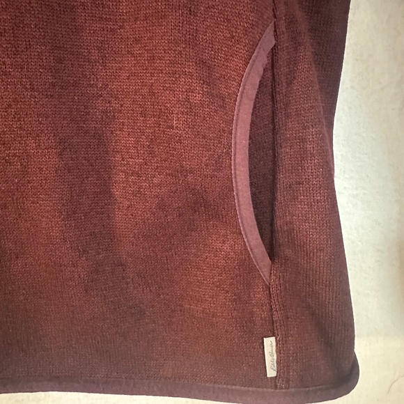 Eddie Bauer Women’s Burgundy Snap-Neck Fleece Pullover – Size S - Picture 5 of 9